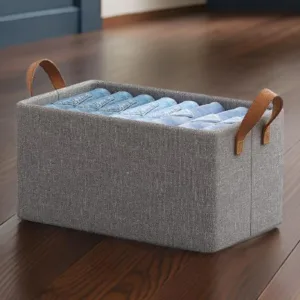 FOLDABLE CLOTH STORAGE BOX WITH HANDLES (47×28 CM)