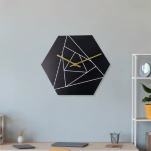 Modern Geometric Hexagon Wall Clock